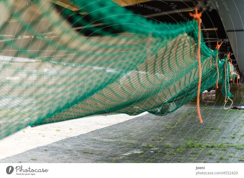 Suspended net under a bridge Net Green Bridge Safety Protection Hang Network Attachment Structures and shapes Pattern Arrangement Abstract Plastic Rope Hamburg