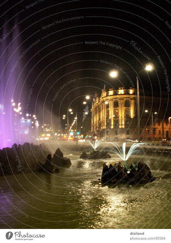 Vienna at night Vienna ring road Well Light Night Architecture Water Colour