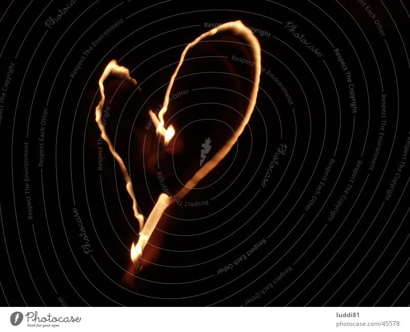 heart in flames Black Long exposure Flame Heart Blaze Love