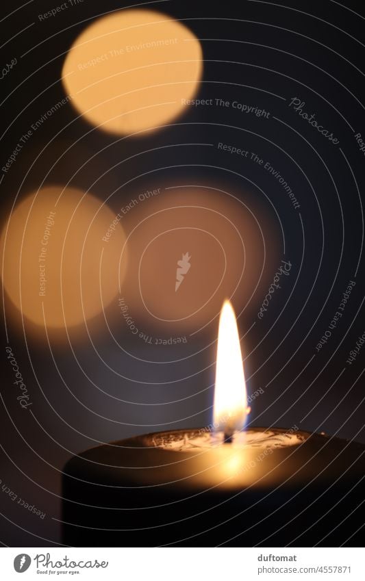 Macro shot of a burning candle shoulder stand Light Moody christmas Wick Warmth Burn Ignite Illuminate enlightenment Flame Flicker the tongue bokeh Candlewick