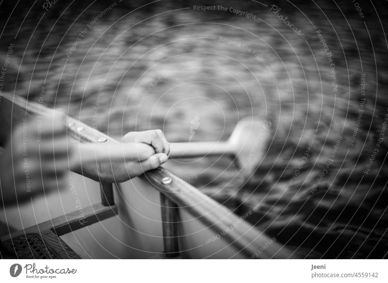 Canoeing on rough water Canoe trip Aquatics Water Lake Paddle Paddling Hand River Sports Adventure Effort Waves Swell Human being Movement Trip Nature stormy