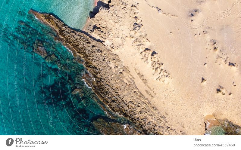 rocky coastline with small sandy bays Ocean Beach Water seascape Picturesque Tourism Landscape travel bank Mediterranean sea Greece Crete vacation Bay