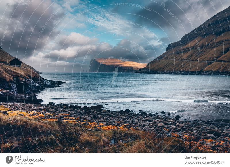 Faroe Islands: View from Tjørnuvik Beach III Rural Holiday season Landscape Picturesque highlands Cold Mountain Sunlight idyllically Nature stunning Peaceful