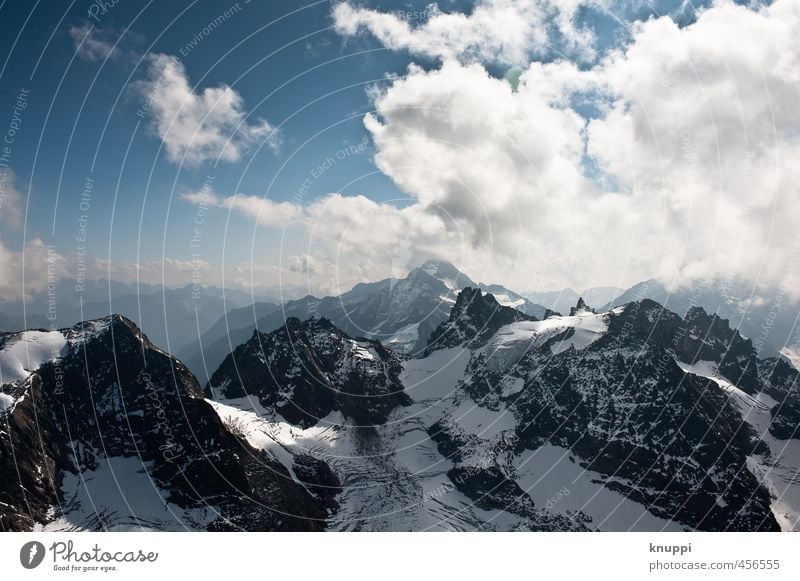 Engelberg (Switzerland) Environment Nature Landscape Elements Air Water Sky Clouds Horizon Sun Sunlight Winter Beautiful weather Snow Alps Mountain Peak