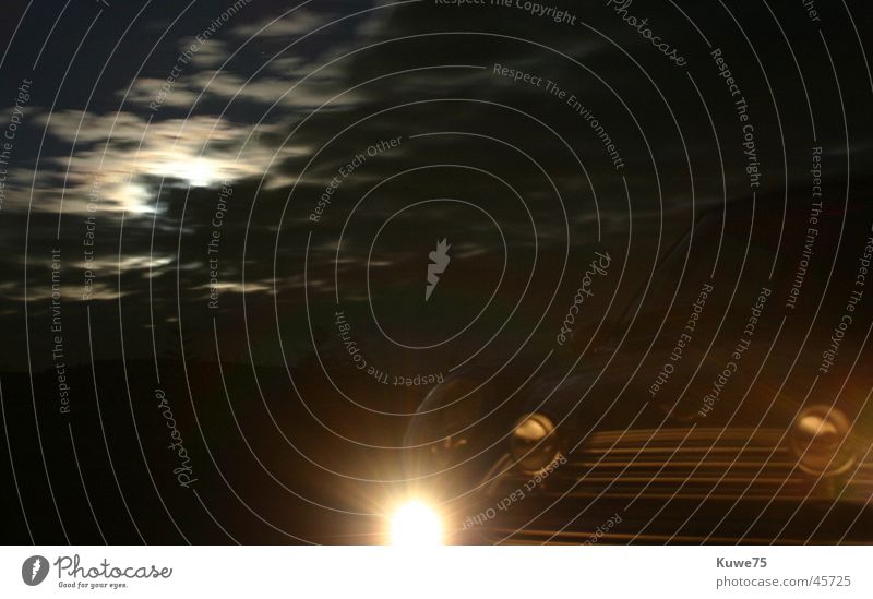 MINI Cooper by Night 2 Clouds Field White Lamp Front light Car Hood Radiator  grille Transport Small bmw Moon