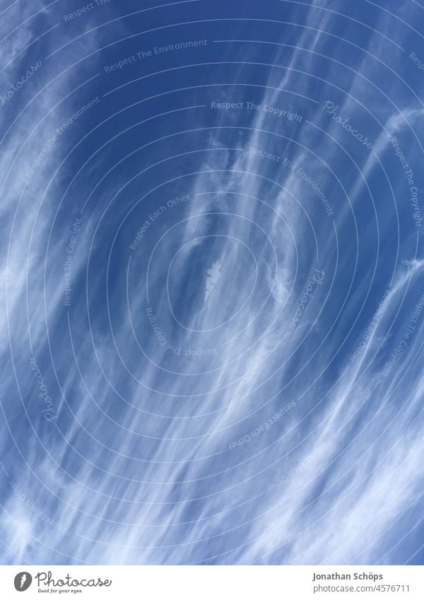 Blue sky white clouds Sky Sky blue clear Vapor trail Heaven Skyward Himmelsstürmer Exterior shot Colour photo Deserted Beautiful weather Day Clouds Copy Space