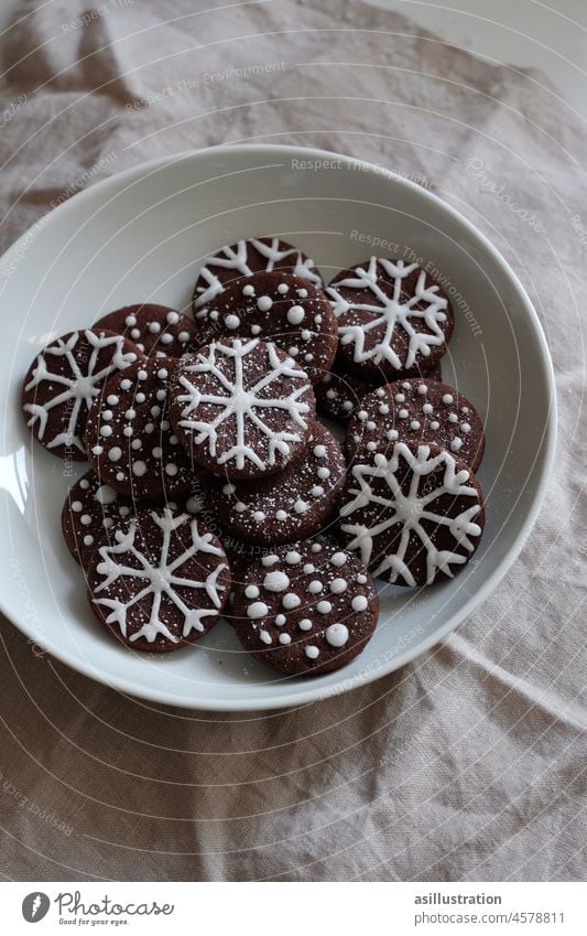 Pan di Stelle Christmas cookies biscuits Cookie Icing stars asterisk Hot Chocolate Taler Christmas & Advent Christmas biscuit Christmas biscuits Baking cute