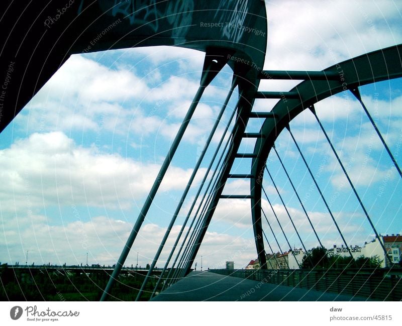 Berlin_bridge Construction Clouds Prenzlauer Berg Bridge Perspective Wedding old wall strip