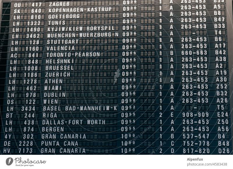 Quo Vadis Omikron ? | corona thoughts Flight board Trip vacation Flying Vacation & Travel Tourism Far-off places Omicron coronavirus pandemic Distribute Airport