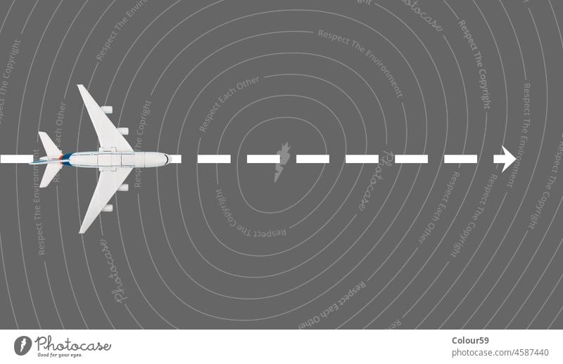 Toy Plane with concept Direction object journey flying flat transportation traveler boarding pass international sign trip white commercial tourism holiday