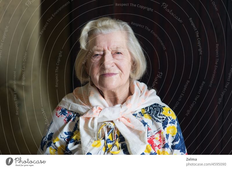 Portrait of old senior woman looking at camera Senior citizen Woman senior women Face Portrait photograph portrait elderly Elder people real people Authentic