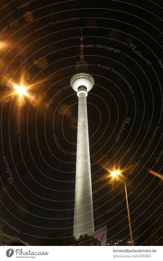 Berlin Berlin Radio technology Dark Exterior shot Long exposure Television Sky Light Tower TV Bright Julian brink Germany time bulb night Architecture