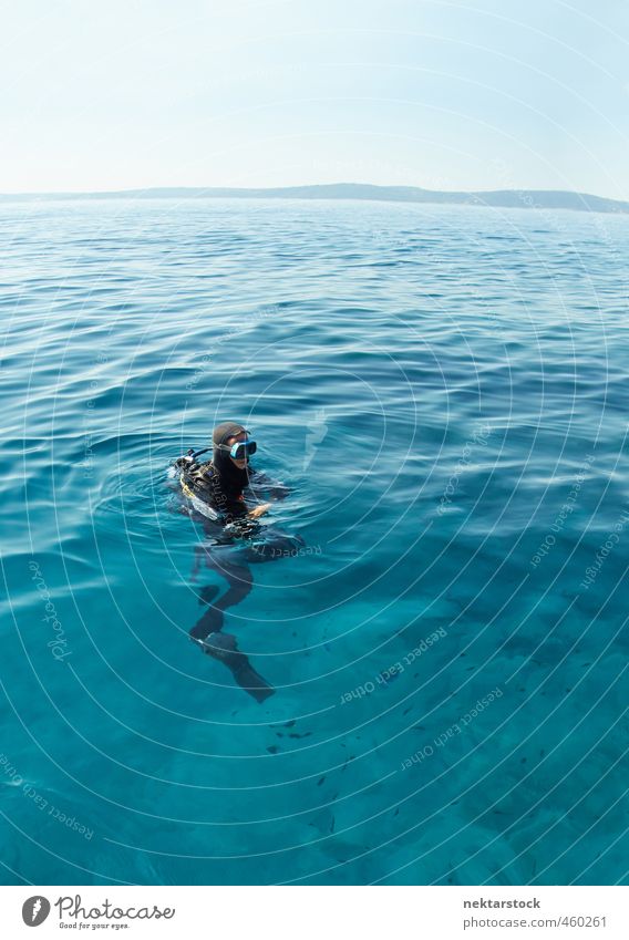 diver in water Vacation & Travel Adventure Ocean Aquatics Dive Masculine Body 1 Human being 30 - 45 years Adults Water Summer Beautiful weather Island Sports