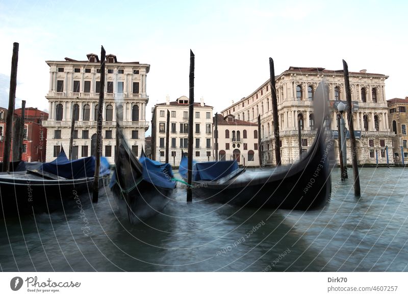 Gondola on the Canale Grande in the morning light Venice Europe Italy House (Residential Structure) Water Architecture Sky Vacation & Travel Colour photo