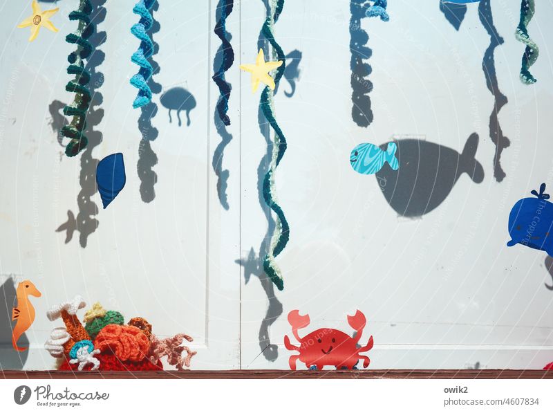 bouillabaisse Aquarium decoration Creativity Work of art Paper Design Art Close-up Childlike variegated handicraft Simple Illustration Graphic Decoration