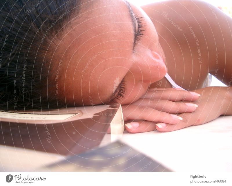 Dreaming Nena Girl Dark hair Sunbathing Beach Relaxation Exterior shot Calm moment of rest Mexico