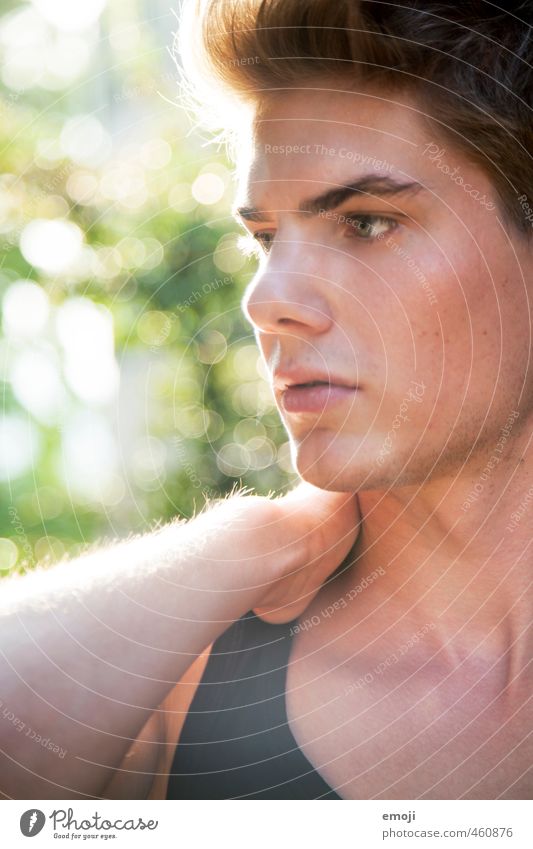 out Masculine Young man Youth (Young adults) Face 1 Human being 18 - 30 years Adults Beautiful Colour photo Exterior shot Day Back-light Shallow depth of field