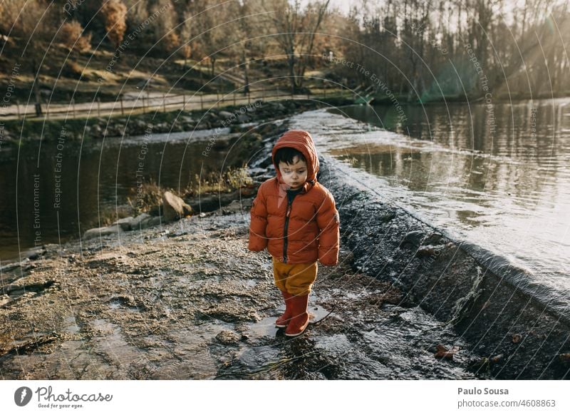 Child with hooded jacket childhood Hooded (clothing) Hooded jacket Winter Warmth Youth (Young adults) Human being Jacket Exterior shot Day Cold Colour photo