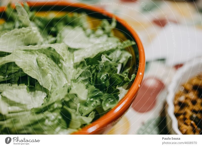 Bowl with lettuce salad Salad Lettuce Salad leaf Nutrition Food Vegetarian diet Vegetable Delicious Green Organic produce Colour photo Fresh Vegan diet Healthy