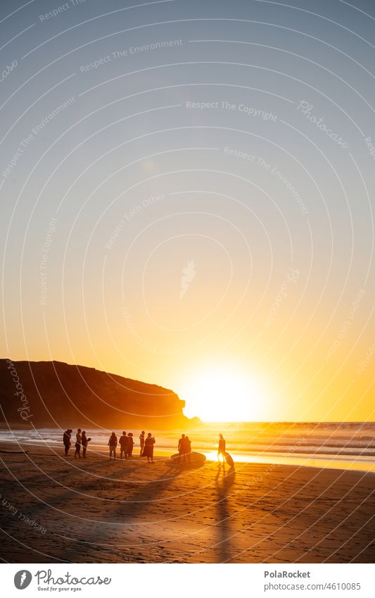 #A0# Watching Light IV Sunset Sunlight Sunbeam sunshine Solar Power Idyll Surfing Surfer Surf school la pared coast Beach people Group Observe monitoring