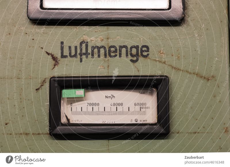 Counter for air volume on old control panel Air volume Oxygen Breathe Meter Energy Switchboard energy revolution Fossil Breathlessness Greenhouse gas