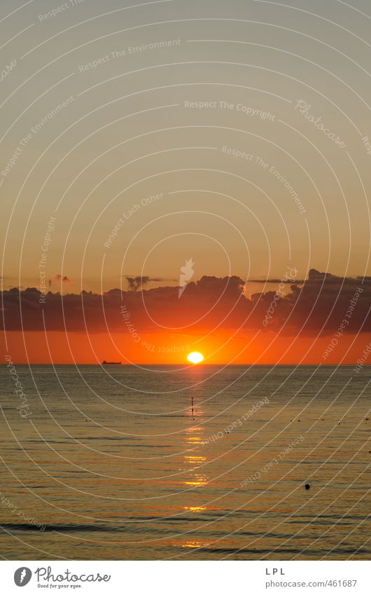 Container ship at sunset : Memel / Klaipeda / Baltic Sea Means of transport Navigation On board Secrecy Warm-heartedness Caution Serene Movement memel Lake