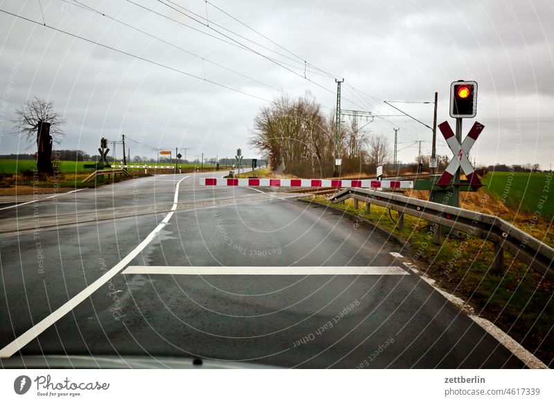 Restricted level crossing St. Andrew's Cross Track railway line motion blur Railroad Closed Hectic Country road Frenzy voyage rails Rail transport swift speed