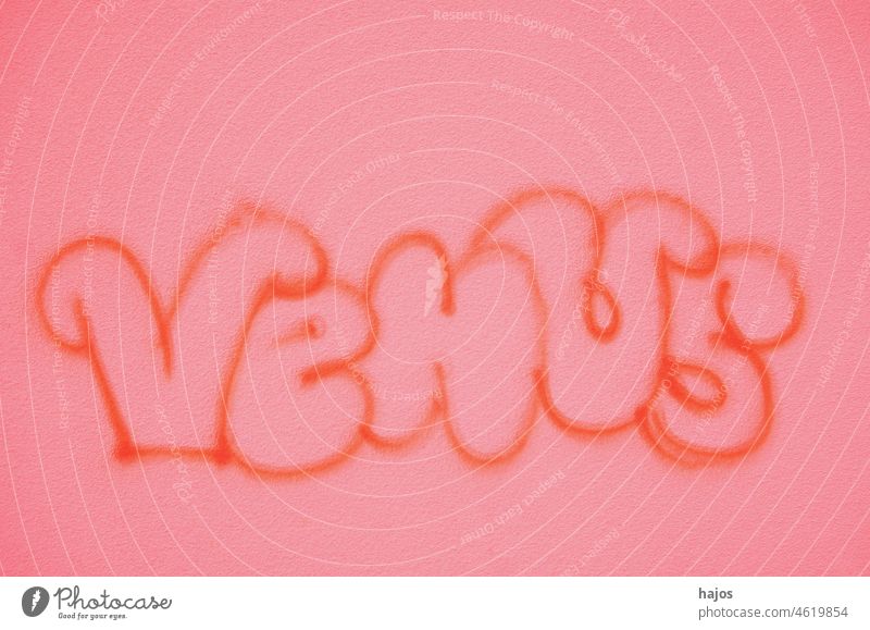 Graffiti pink Venus on pink wall graffiti mural painting street art Pink Art Street art lettering