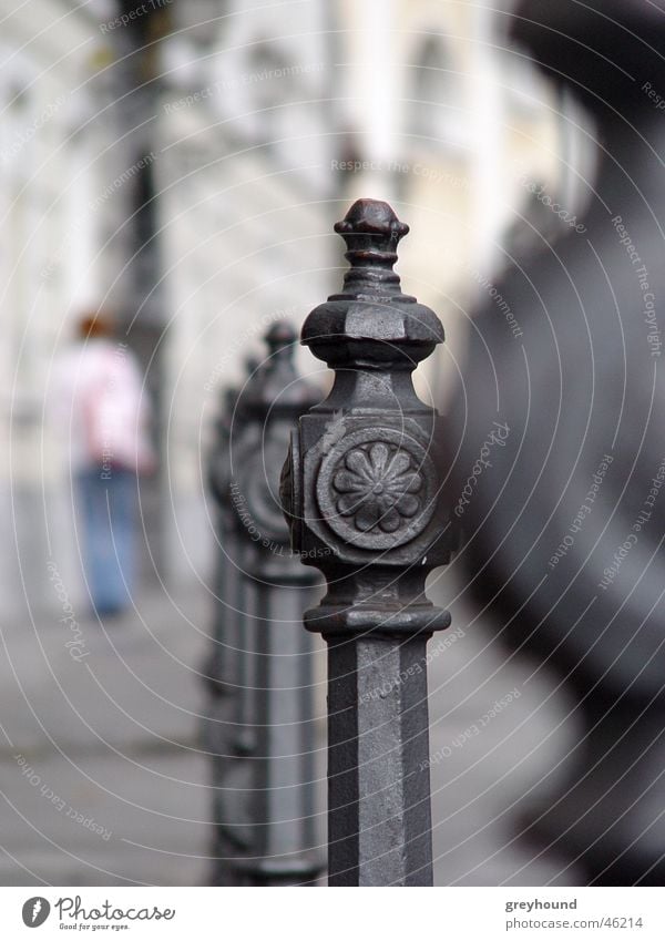 From one to the next... Barrier Pole Sidewalk Ljubljana wrought-iron