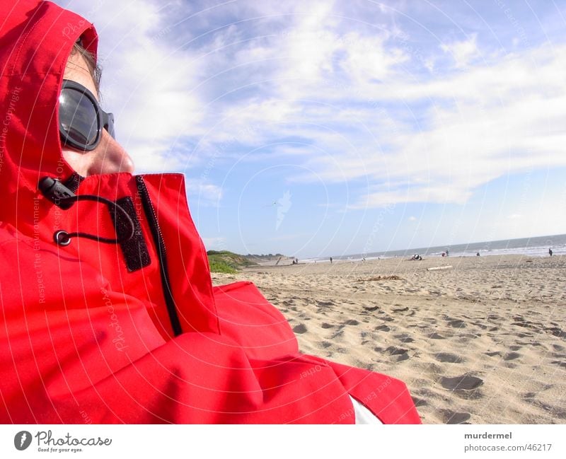 beach Beach Red Ocean Wind Sky Sand Human being