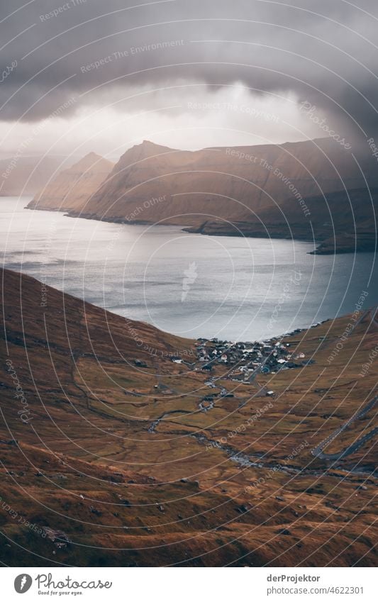 Faroe Islands: View of Eysturoy mountain and sound II Holiday season Rural Landscape Picturesque highlands Cold Mountain Sunlight idyllically stunning Rock