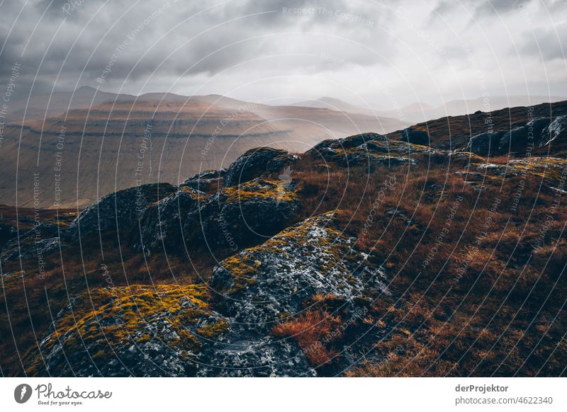 Faroe Islands: View of mountain and sound from Skálafjørður Holiday season Rural Landscape Picturesque highlands Cold Mountain Sunlight idyllically stunning