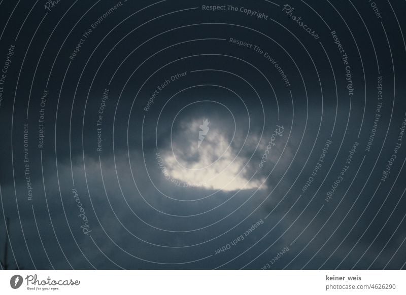 A bright hole in the dark sky Sky Clouds darkness somber Gray Climate Weather White Landscape format Pattern background template Climate change duster Dark