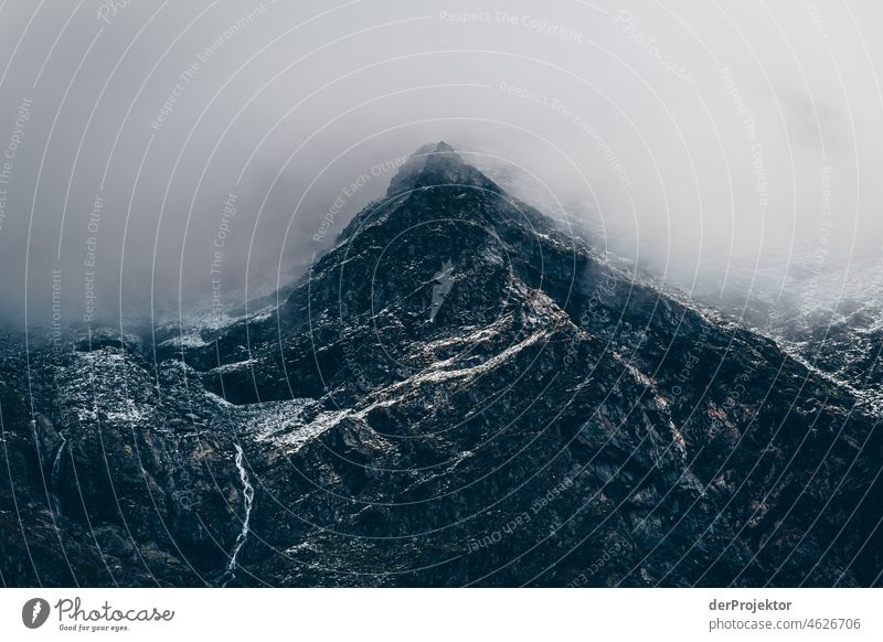 Fog with mountains in summer in Savoie 2011 II Panorama (View) Deep depth of field Copy Space bottom Copy Space top Deserted Day Exterior shot Dream