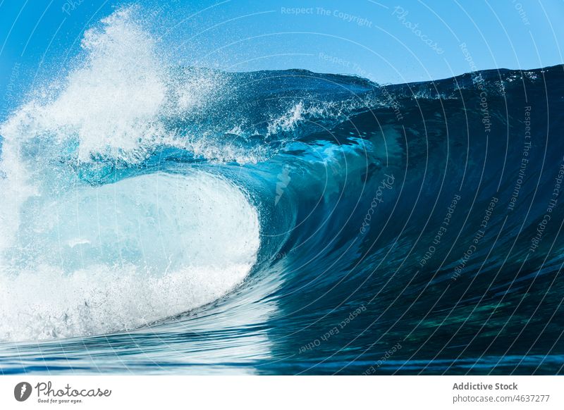 Foamy waves rolling up in ocean sea splash foam power water nature energy seascape surface blue sky marine aqua motion storm strength fresh move environment