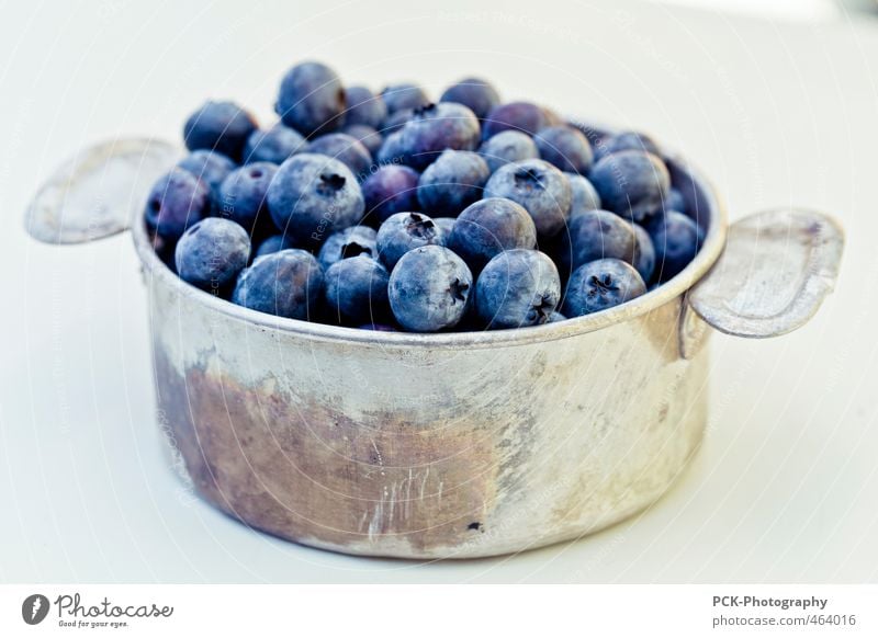 blueberry stew Food Fruit Organic produce Bowl Pot To enjoy Blueberry Aluminum container Metalware Violet Silver Isolated Image Colour photo Close-up