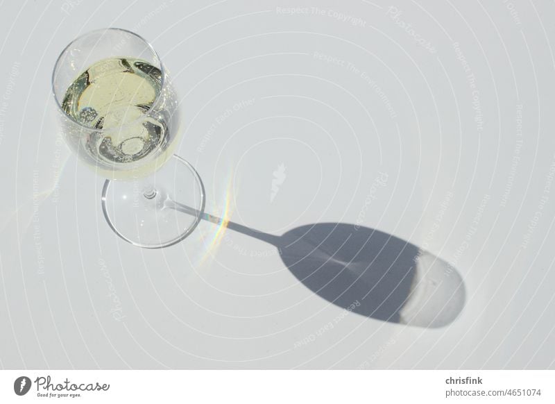 Champagne glass on white table with shadow Sparkling wine Feasts & Celebrations Alcoholic drinks Glass Party Drinking Beverage Prosecco Cold drink Event Vine