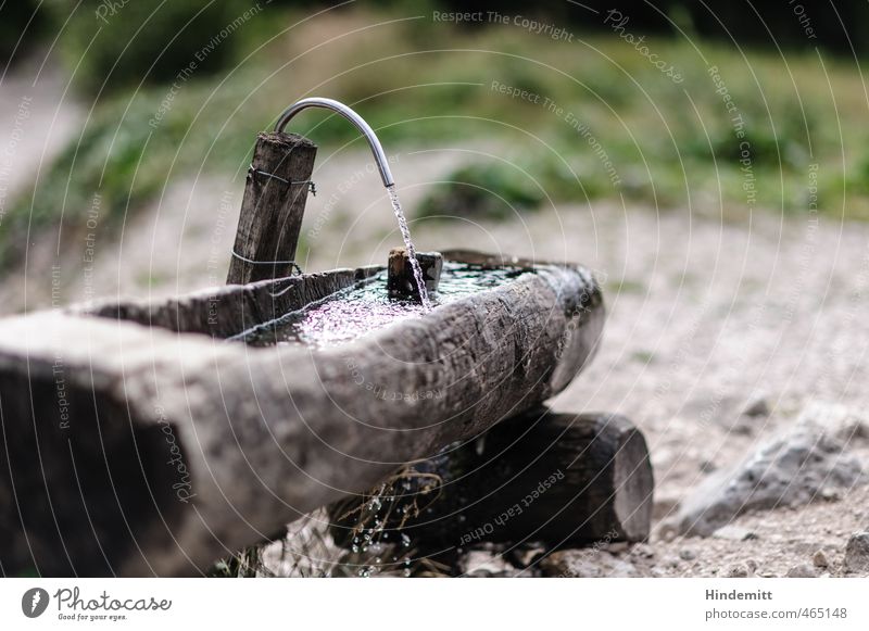 Monday morning refreshment? Cold drink Personal hygiene Wellness Life Summer Summer vacation Mountain Hiking Earth Water Grass Meadow Rock Stone Wood Metal