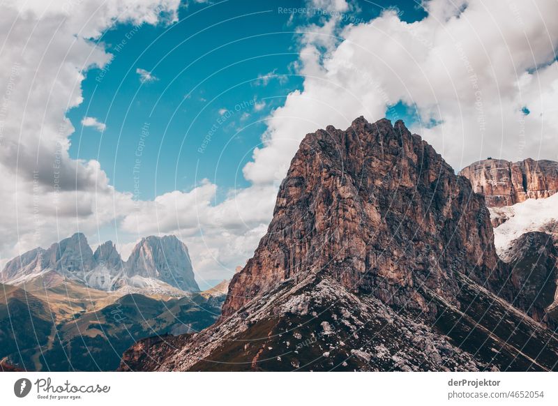 Rock needle in the sun in the mountains of South Tyrol Panorama (View) Central perspective Deep depth of field Silhouette Contrast Light (Natural Phenomenon)