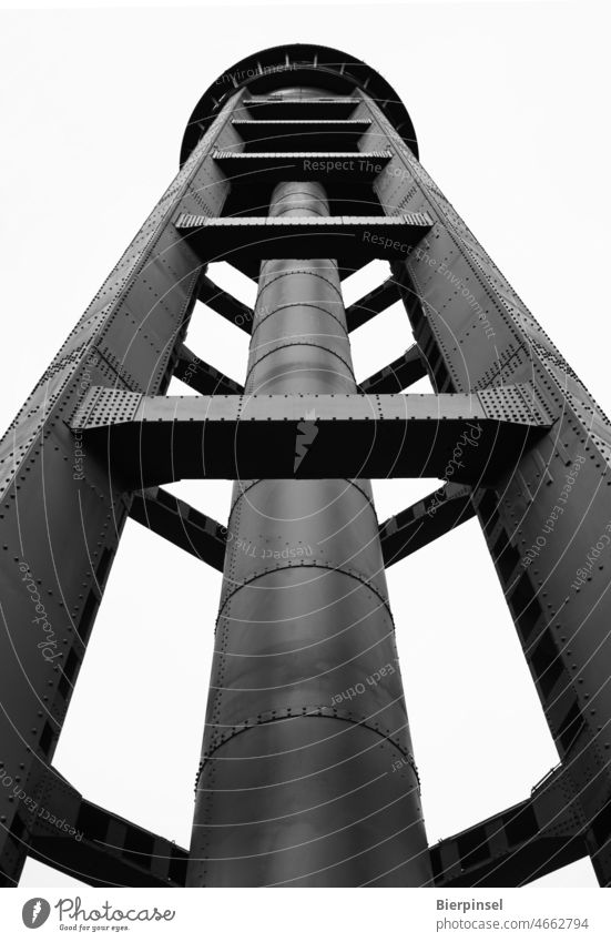 Water tower for steam locomotives built in 1928 in the Schöneberger Südgelände Nature Park in Berlin Old southern area Steel Shunting yard Tempelhof Railroad