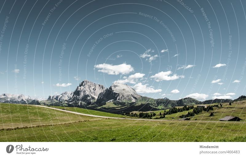 Actual cultural landscape [landscape] Environment Nature Landscape Elements Earth Air Sky Clouds Beautiful weather Grass Meadow Forest Hill Rock Alps Mountain