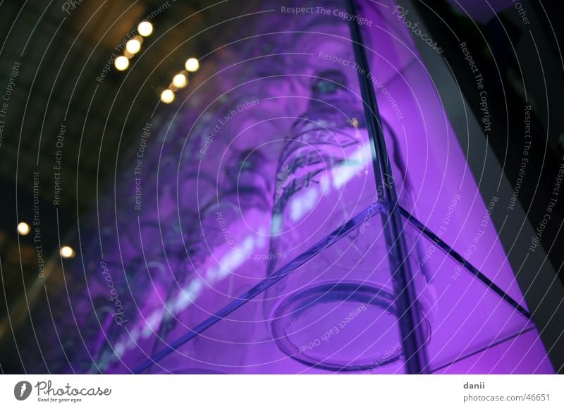 Purple bottles in the cupboard Schrannenhalle Violet Showcase Munich Bottle Glass Detail