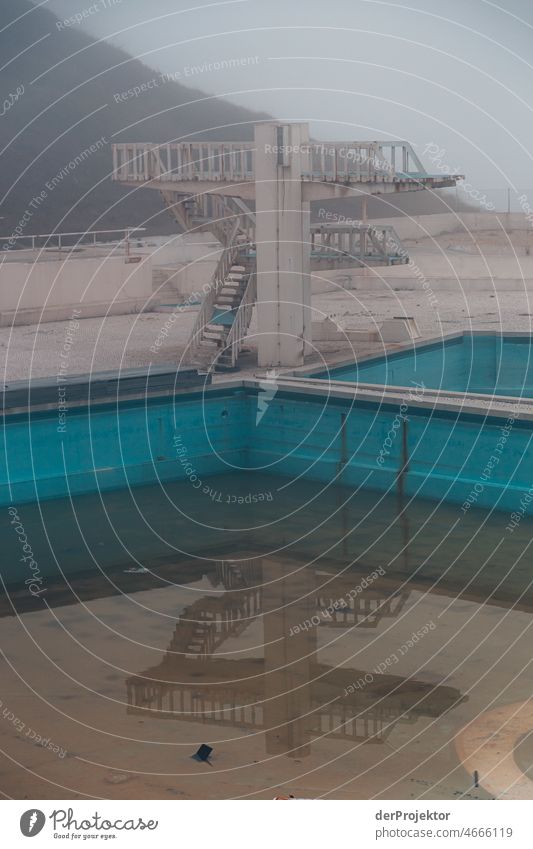 Abandoned "Pools of São Pedro de Moel": Diving Tower VI Force of nature Experiencing nature Copy Space middle Structures and shapes Contrast Reflection Light