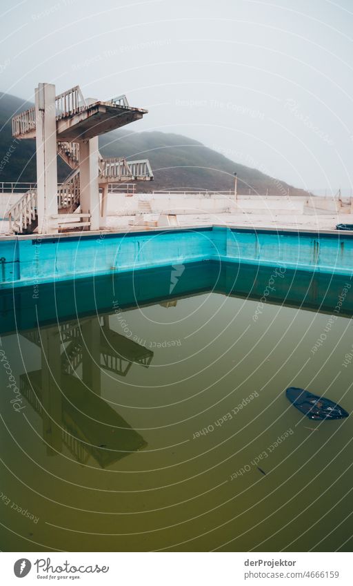 Abandoned "Pools of São Pedro de Moel": Diving Tower V Force of nature Experiencing nature Copy Space middle Structures and shapes Contrast Reflection Light Day