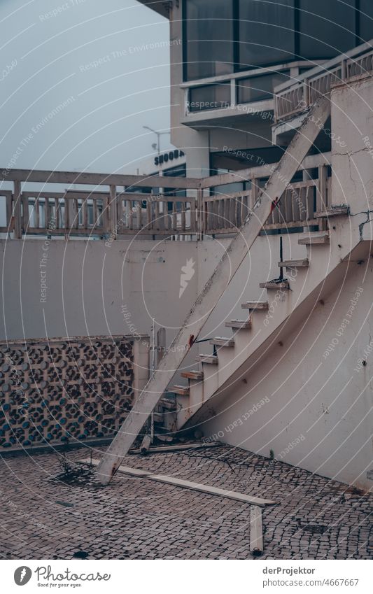 Abandoned "Pools of São Pedro de Moel": A destroyed staircase II Force of nature Experiencing nature Copy Space middle Structures and shapes Contrast Reflection