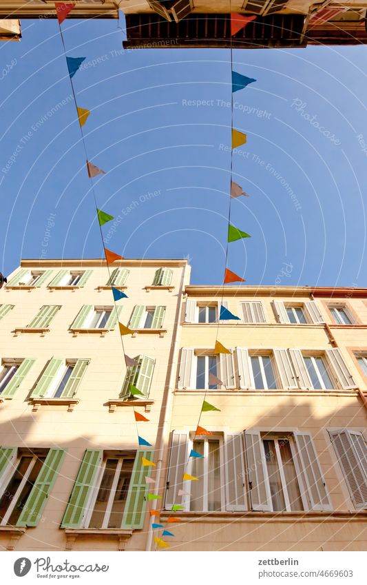 Marseille / Facades with pennant chains for good measure Old Old town Architecture holidays France Historic downtown Medieval times Mediterranean sea Provence