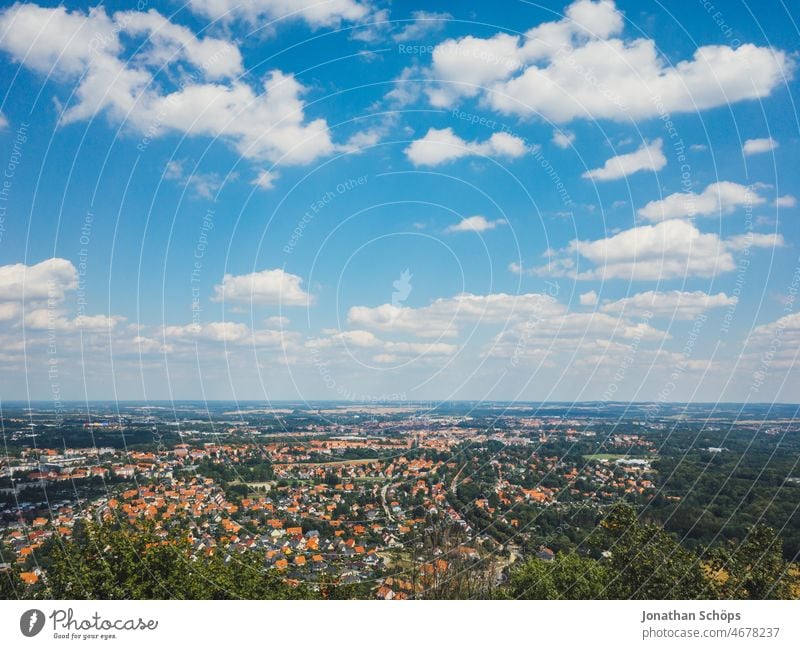 View from Landeskrone Görlitz goerlitz mountain Vantage point outlook Landscape Clouds Saxony Border area Exterior shot Sky Nature Tourism Mountain