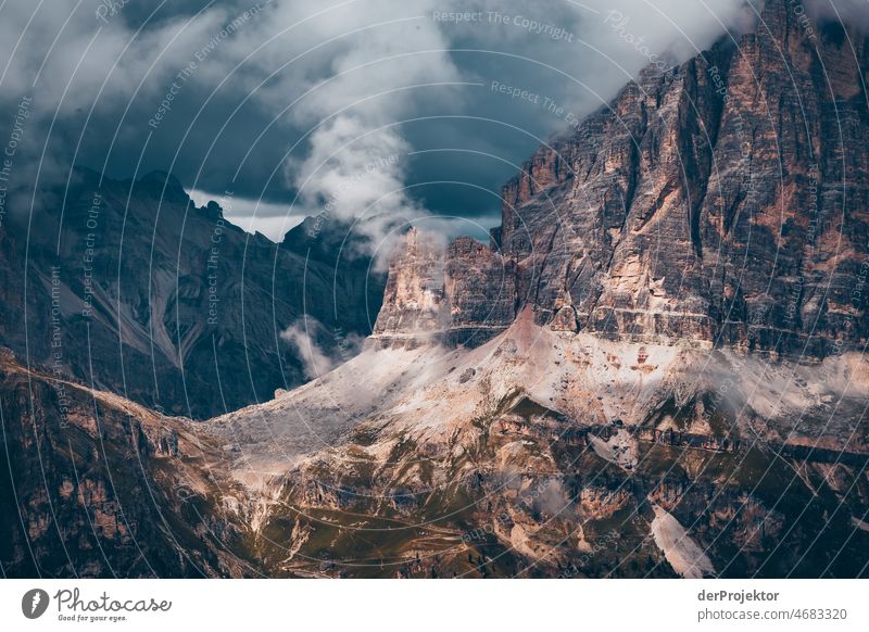 Fog in the mountains of the Dolomites Experiencing nature Willpower Passion Vacation & Travel Tourism Movement Central perspective Long shot Panorama (View)