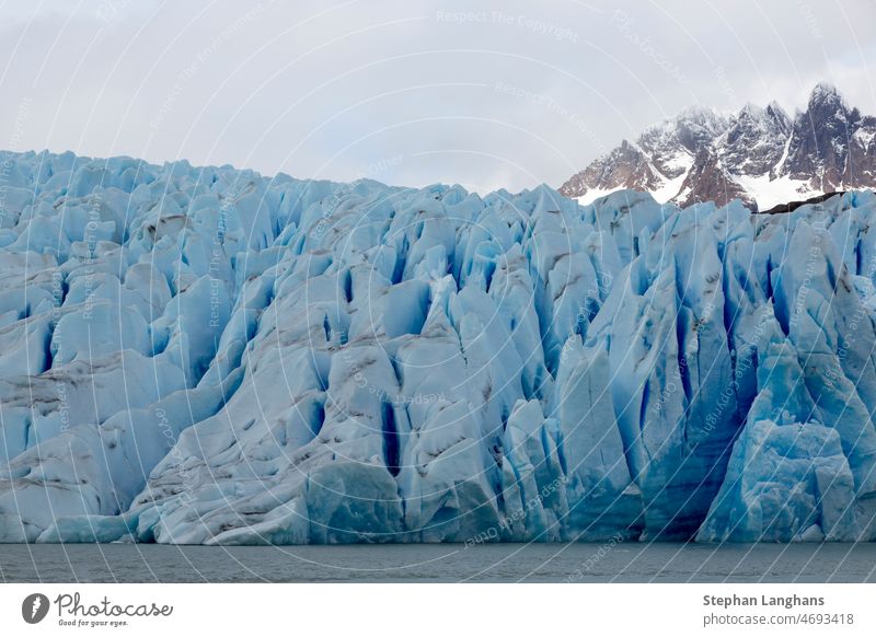 Picture of glacier grey in the Torres del Paine national park in Patagonoa Lago Grey Climate change crevatte melting Patagonia Chile South America landscape