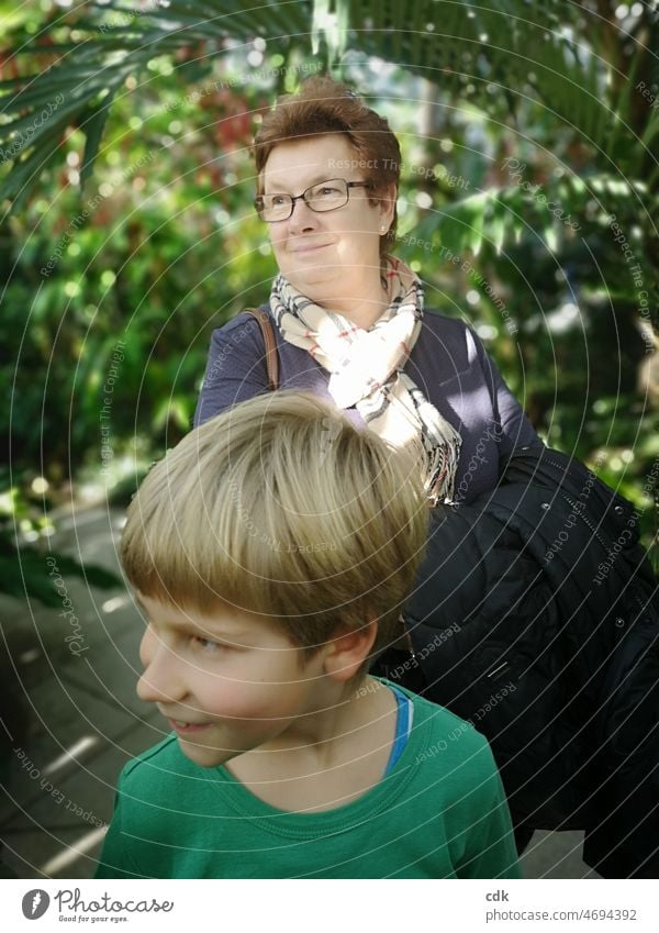 Childhood | grandma and grandson | walking together in the botanical garden... Boy (child) Woman Lady Grandmother Grandchildren at the same time In transit Joy